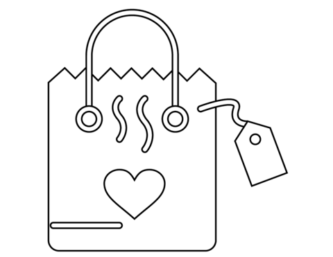 Valentine'S Day Shopping Handbag Coloring Page